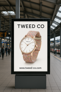Affiche Tweed Co. dans une gare – La montre personnalisable au style unique