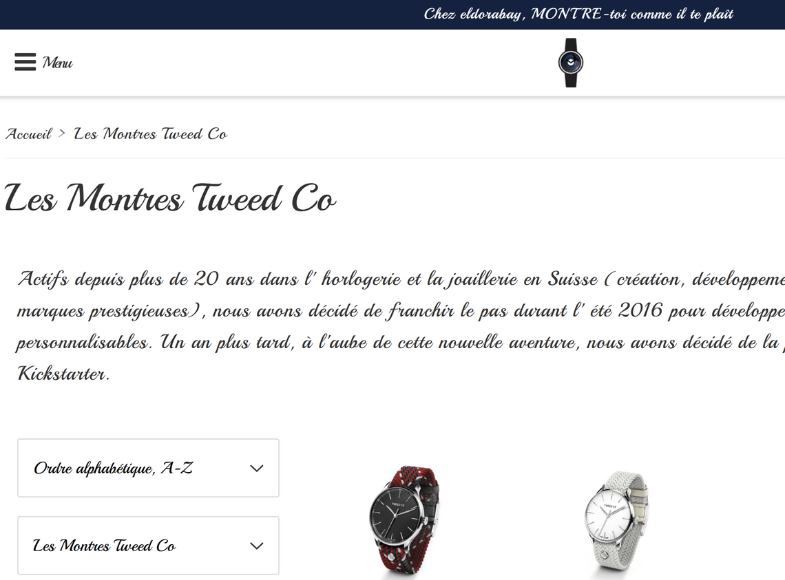 Nos montres Tweed Co. disponibles chez Eldorabay – Une nouvelle vitrine suisse